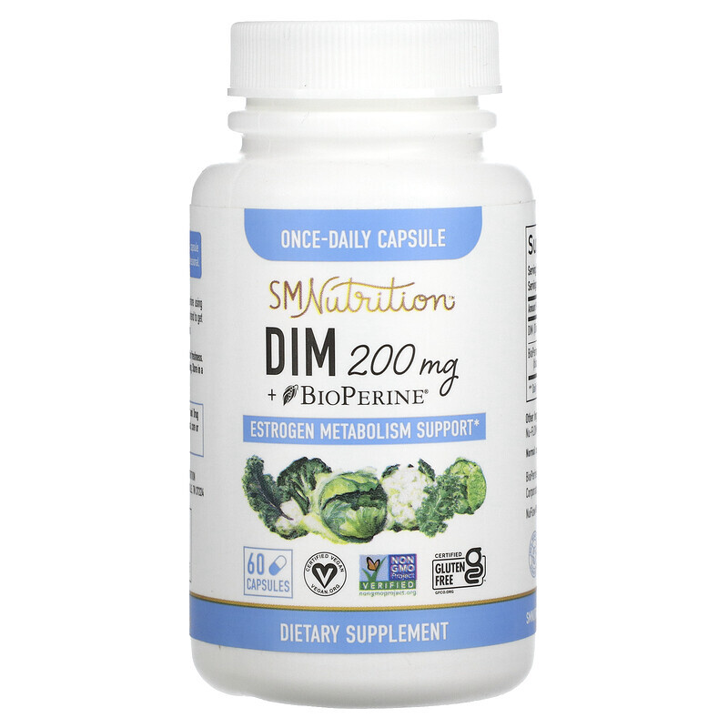 

SMNutrition, DIM + BioPerine, 200 mg , 60 Capsules