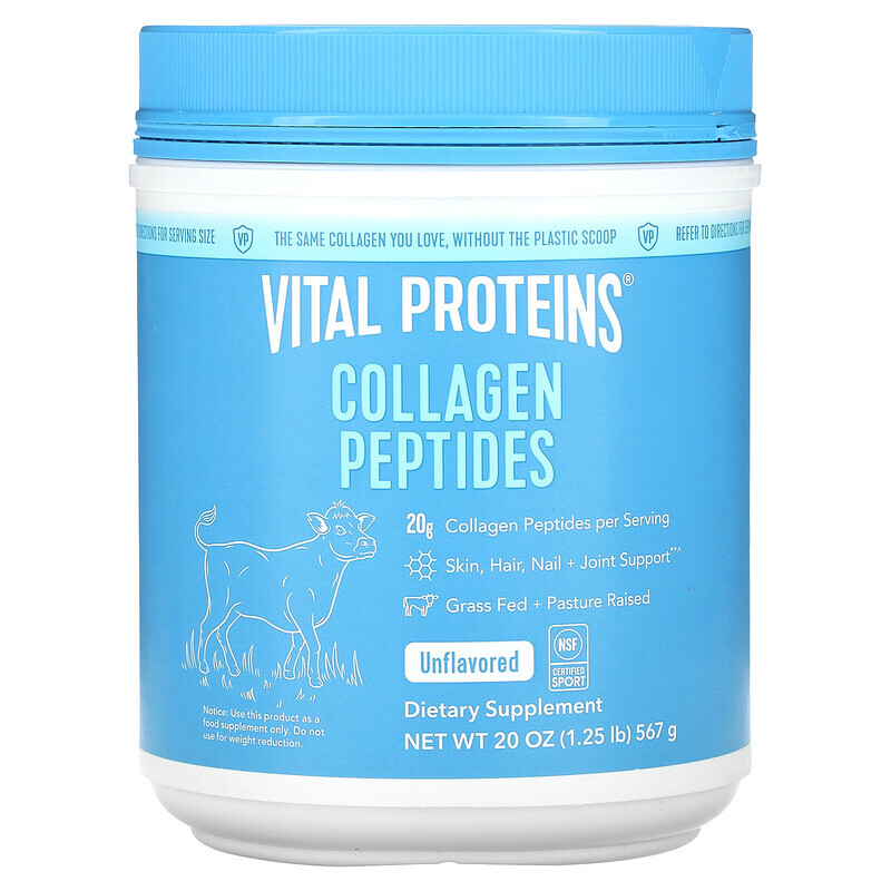 Vital Proteins, пептиды коллагена, без вкусовых добавок, 567 г (1,25 фунта)
