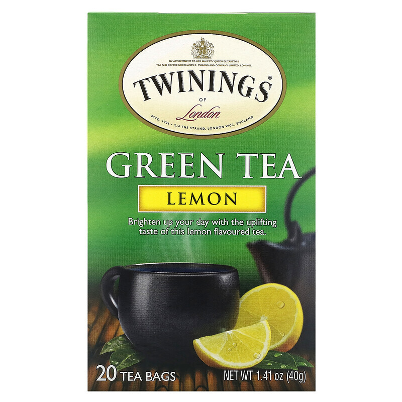 

Twinings, Зеленый чай, лимон, 20 чайных пакетиков, 40 г (1,41 унции)