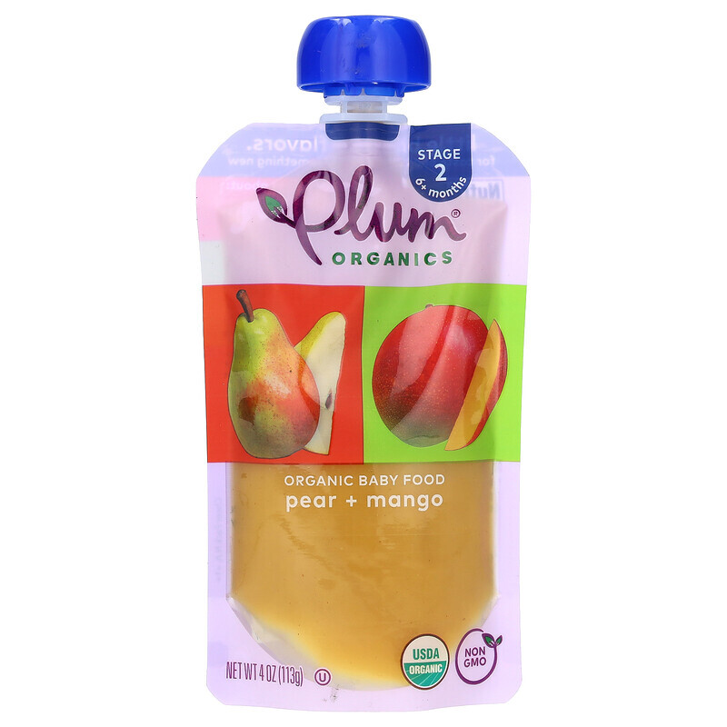 

Plum Organics, органическое детское питание, этап 2, груша и манго, 113 г (4 унции)