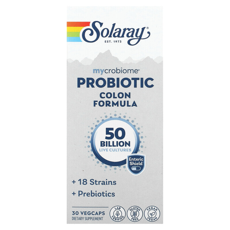 

Solaray, Mycrobiome Probiotic Colon Formula, 50 Billion, 30 VegCaps