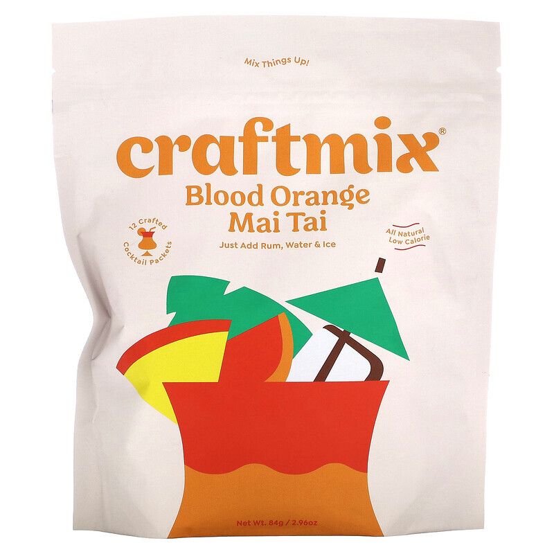 

Craftmix, Cocktail Mix Päckchen, Blood Orange Mai Tai, 12 Päckchen, 2,69 oz (84 g)