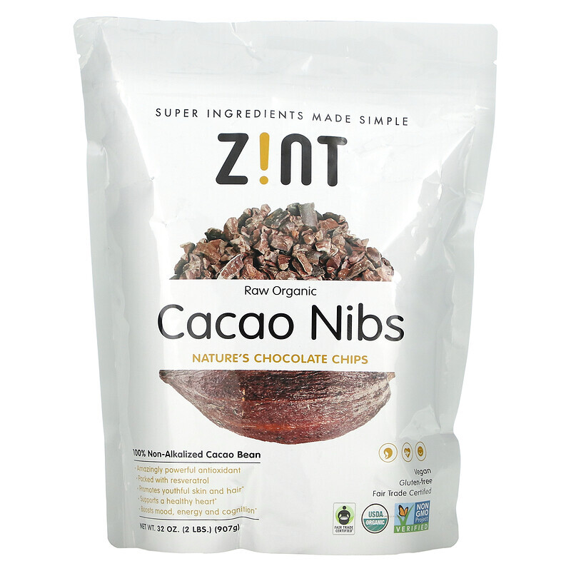 Zint, Сырые органические какао-крупки, 32 унции (907 г)