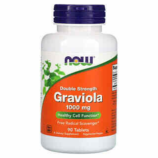 

NOW Foods, Graviola, Double Strength, 1,000 mg, 90 Tablets