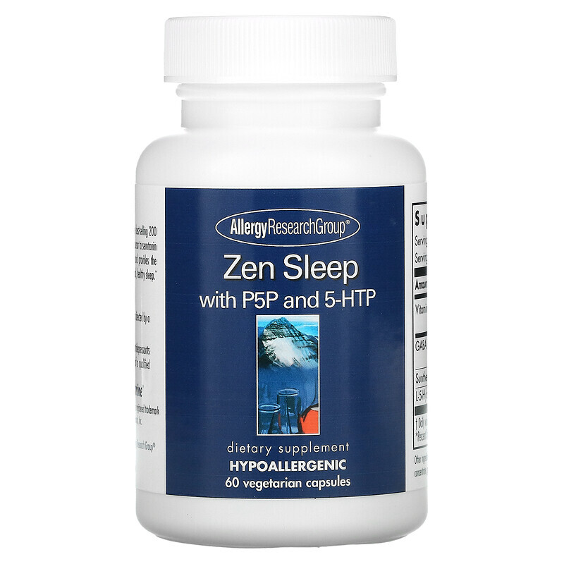 

Allergy Research Group, Снотворное Zen Sleep с P5P и 5-HTP, 60 вегетарианских капсул