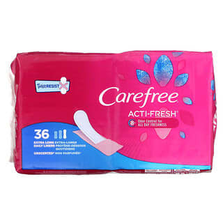 

Carefree, Acti-Fresh, ежедневные вкладыши, удлиненные, без запаха, 36 вкладышей