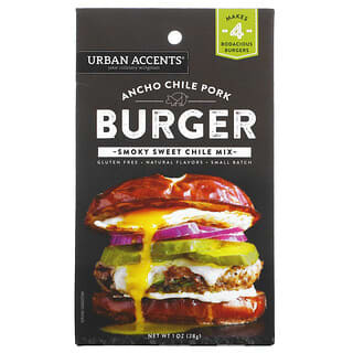 

Urban Accents, Ancho Chile Pork Burger, смесь Smoky Sweet Chile, 28 г (1 унция)