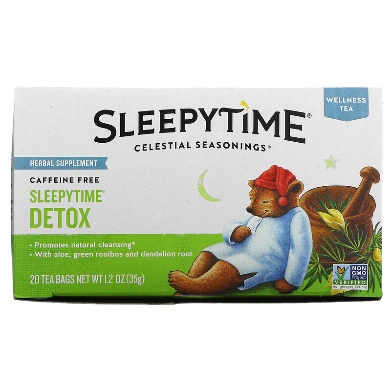 

Celestial Seasonings, Sleepytime, чай для хорошего самочувствия, детокс, без кофеина, 20 чайных пакетиков, 35 г (1,2 унции)