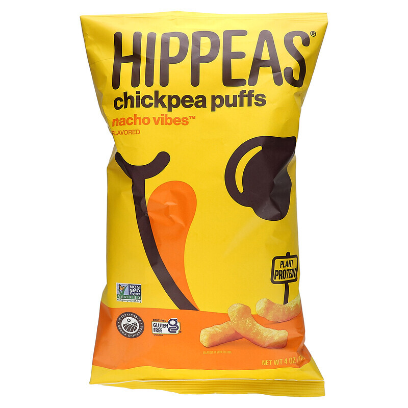 

Hippeas, Puffs из нута, вибрирующие начо, 113 г (4 унции)