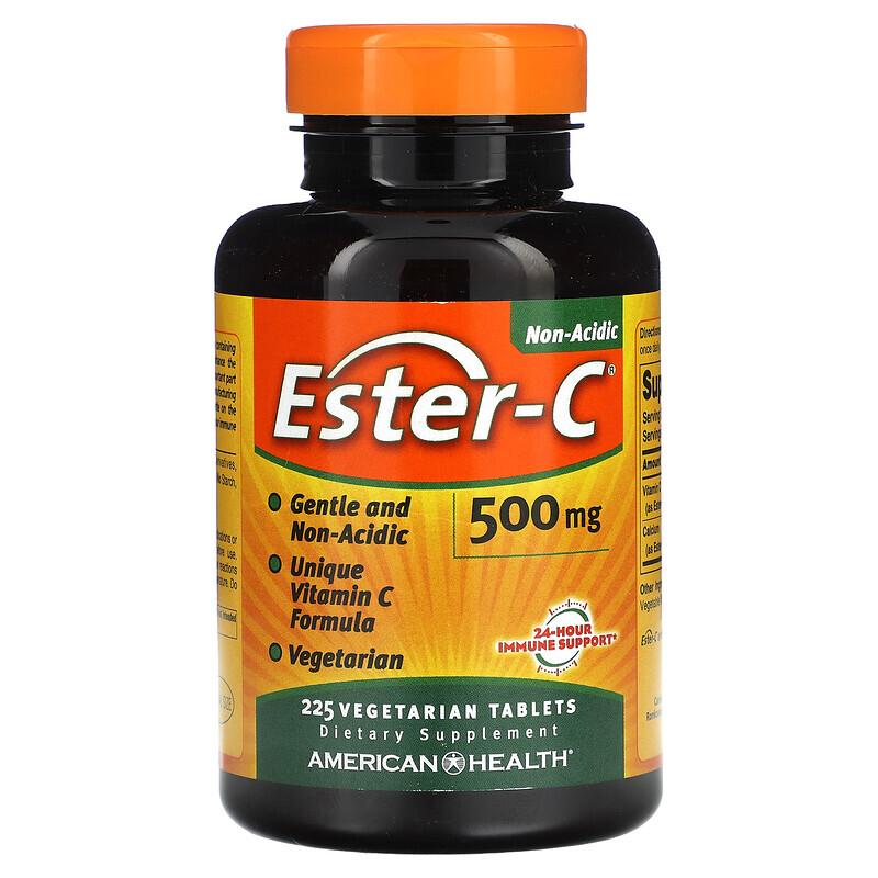 

American Health, Ester-C, 500 мг, 225 вегетарианских таблеток