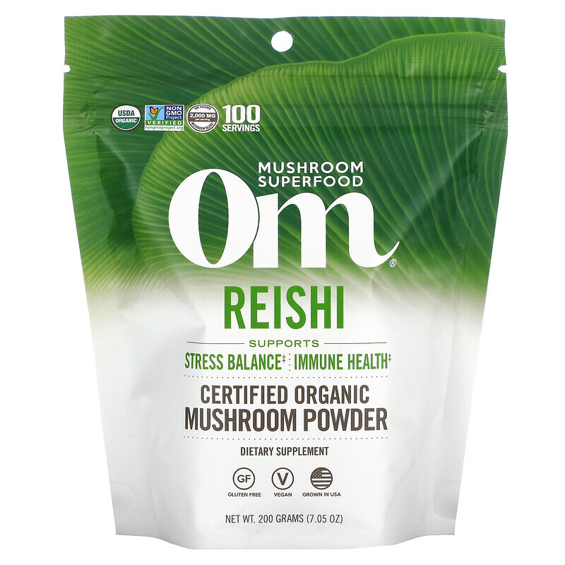 

Om Mushrooms, Certified Organic Mushroom Powder, Reishi, 7.05 oz (200 g)