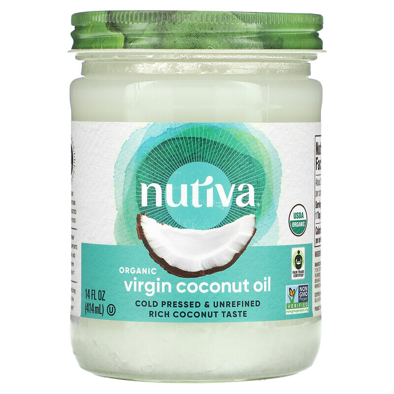 

Nutiva, органическое кокосовое масло первого отжима, 414 мл (14 жидк. унций)