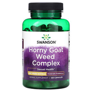 

Swanson, Комплекс Horny Goat Weed с трибулусом и макой, 120 капсул