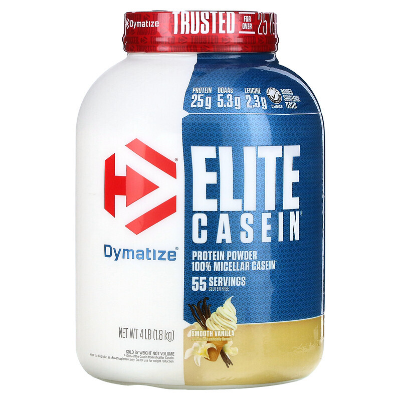 Dymatize, Elite Casein, со вкусом ванили, 1,8 кг (4 фунта)