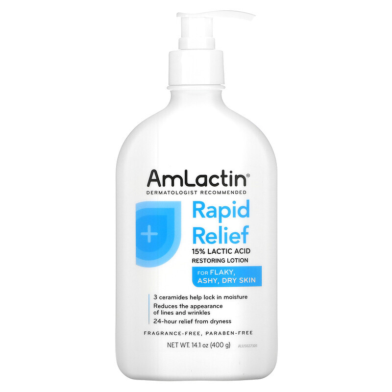 

AmLactin, Rapid Relief, восстанавливающий лосьон для кожи, без отдушки, 400 г (14,1 унции)