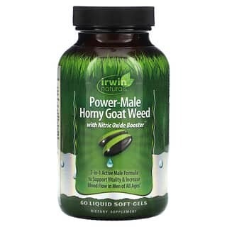 

Irwin Naturals, Power-Male Horny Goat Weed, с бустером оксида азота, 60 желатиновых капсул