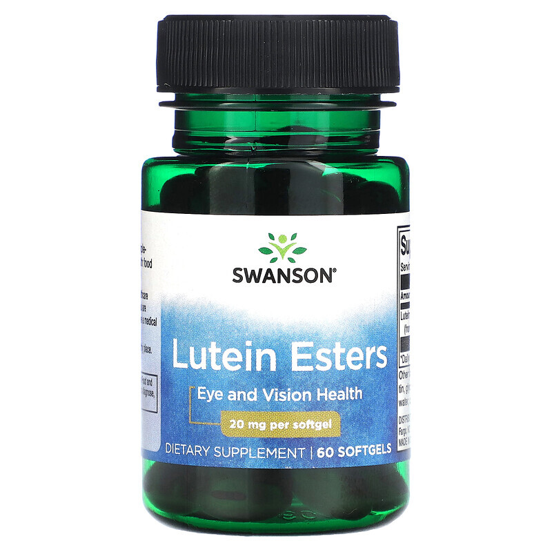 

Swanson, Эфиры лютеина, 20 мг, 60 мягких таблеток