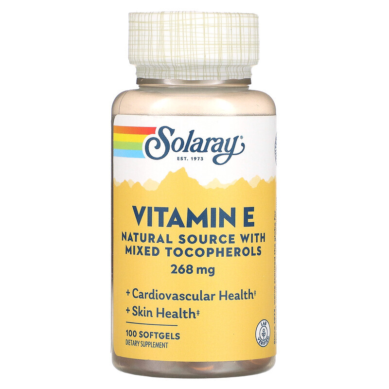 Solaray, витамин E, 268 мг (400 МЕ), 100 капсул