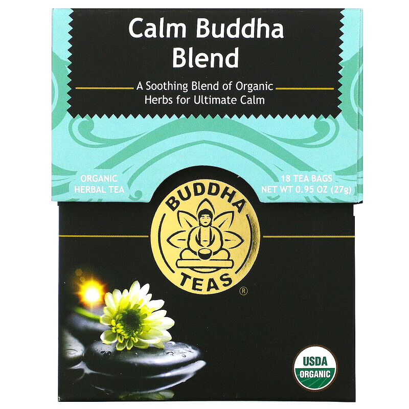 

Buddha Teas, Calm Buddha Blend, 18 чайных пакетиков, 27 г (0,95 унции)