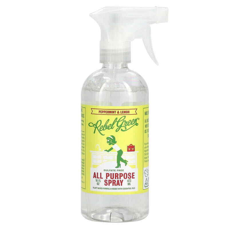 

Rebel Green, All Purpose Spray, Peppermint & Lemon, 16 fl oz (473 ml)