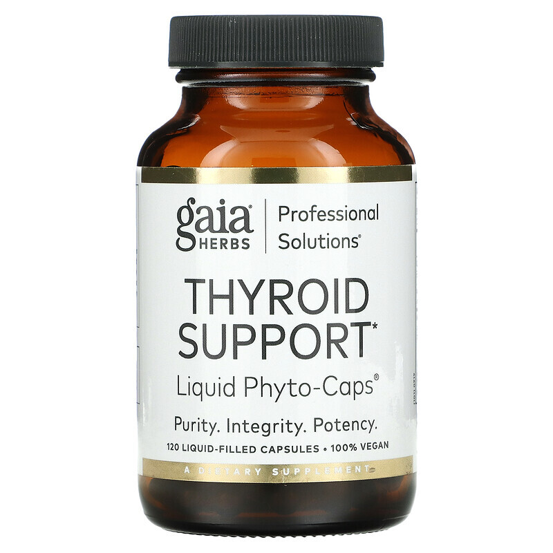Gaia Herbs Professional Solutions, Средство для поддержки щитовидной железы, 120 капсул, заполненных жидкостью