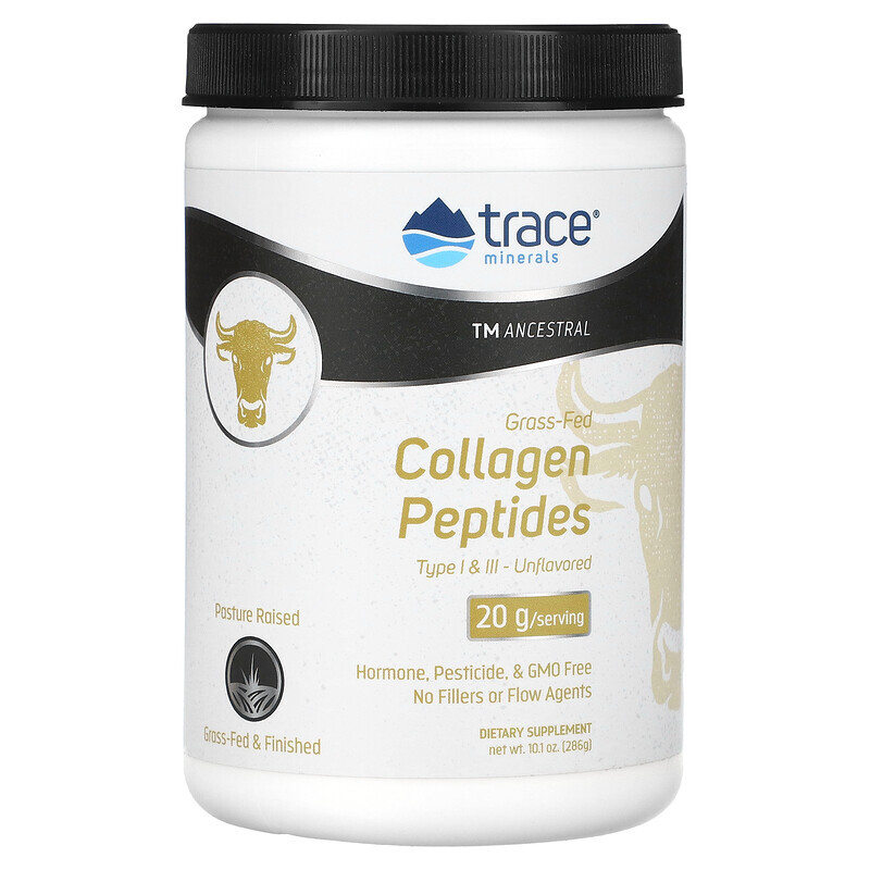 

Trace Minerals ®, Grass-Fed Collagen Peptides, Unflavored, 10.1 oz (286 g)