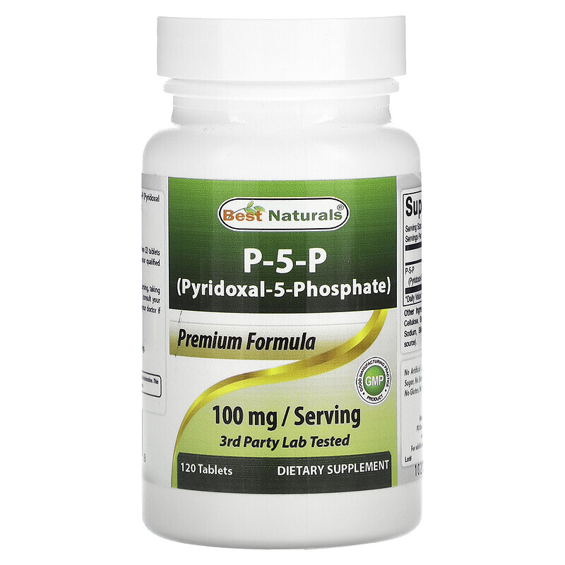 

Best Naturals, P-5-P (Pyridoxal-5-Phosphate), 50 mg, 120 Tablets