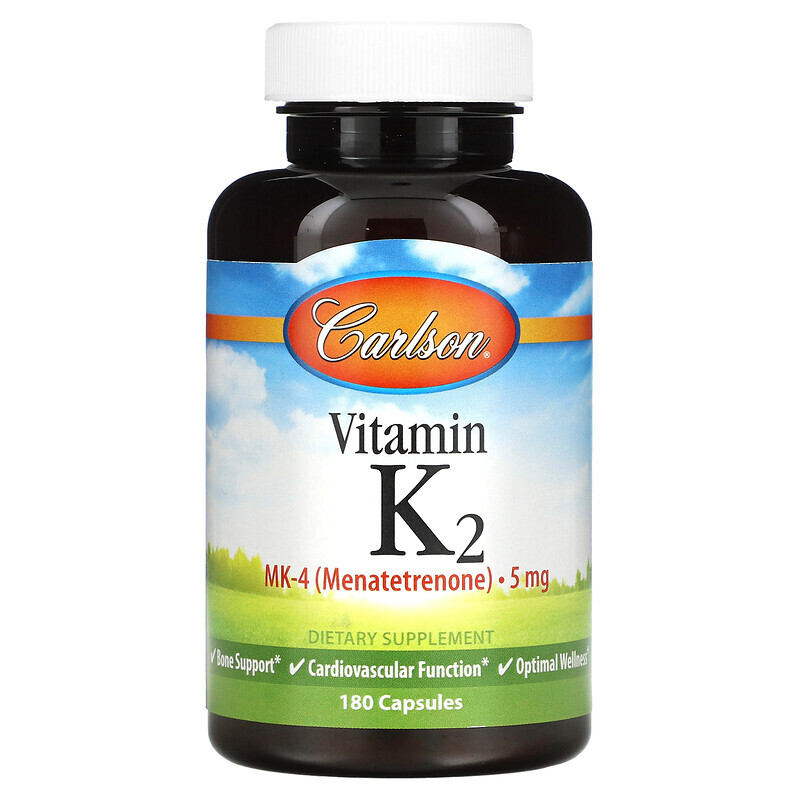 Carlson Labs, Витамин К2, МК-4 (менатетренон), 5 мг, 180 капсул