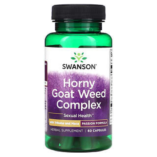 

Swanson, Комплекс Horny Goat Weed с трибулусом и макой, 60 капсул