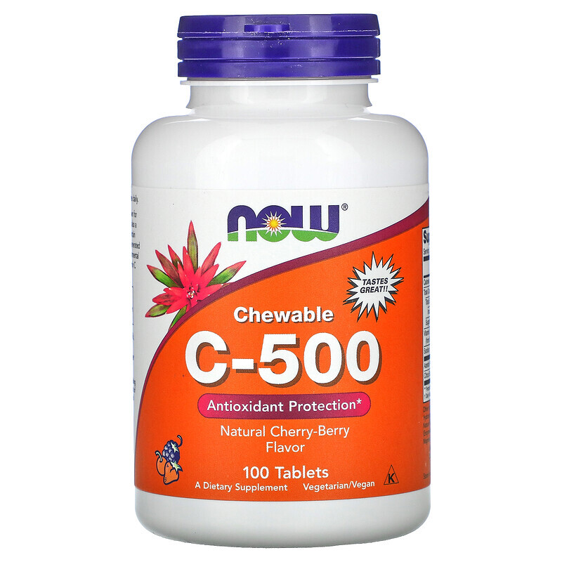 

NOW Foods, Chewable C-500, Natural Cherry-Berry Flavor, 100 Tablets