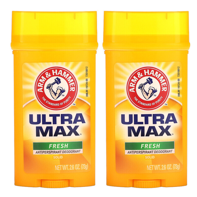 

Arm & Hammer, UltraMax, Solid Antiperspirant Deodorant, Fresh, 2 Pack, 2.6 oz (73 g) Each