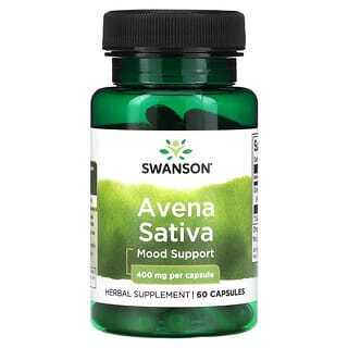 

Swanson, Avena Sativa, 400 мг, 60 капсул