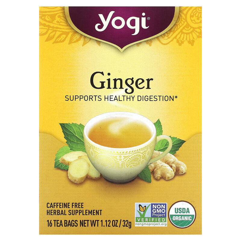 

Yogi Tea, Органический имбирь, 16 чайных пакетиков, 32 г (1,12 унции)