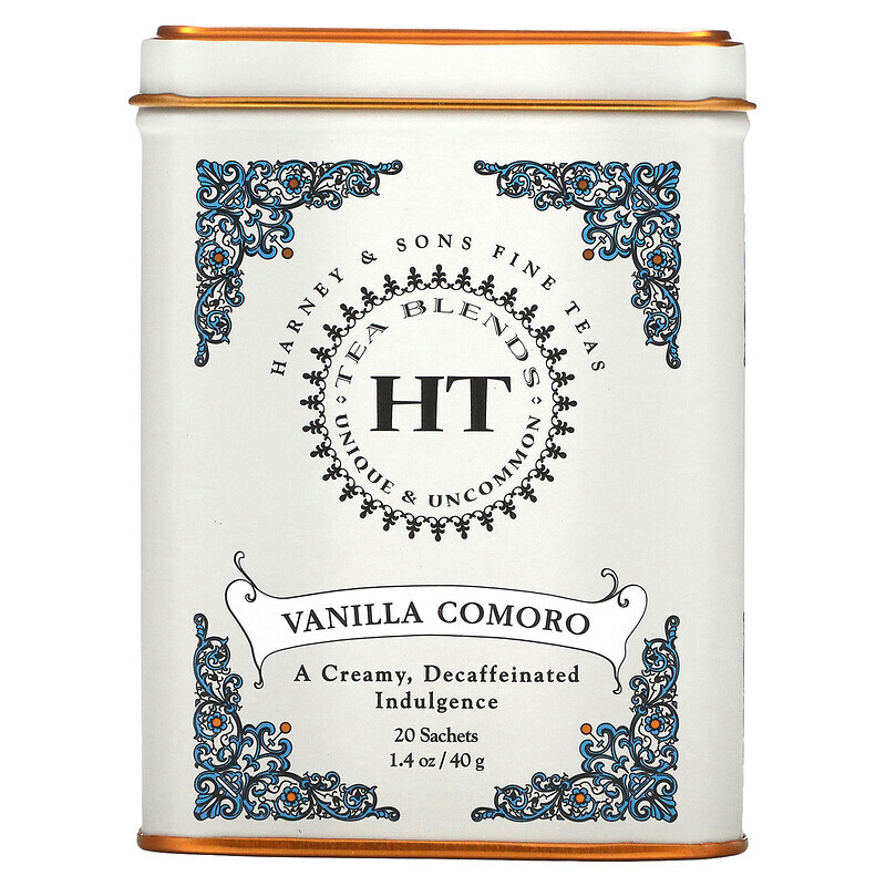 

Harney & Sons, HT Tea Blend, чай со вкусом коморской ванили, 20 чайных саше, 40 г (1,4 унции)