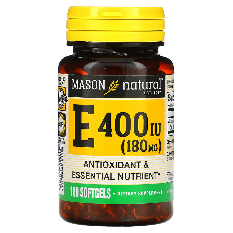 Mason Natural, Vitamin E, 180 mg (400 IU), 100 Softgels