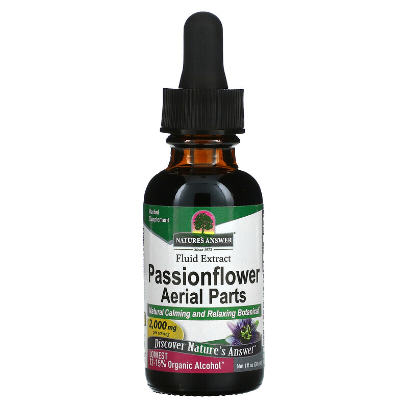 

Nature's Answer, Passionflower Aerial Parts, Fluid Extract, 2,000 mg, 1 fl oz (30 ml)