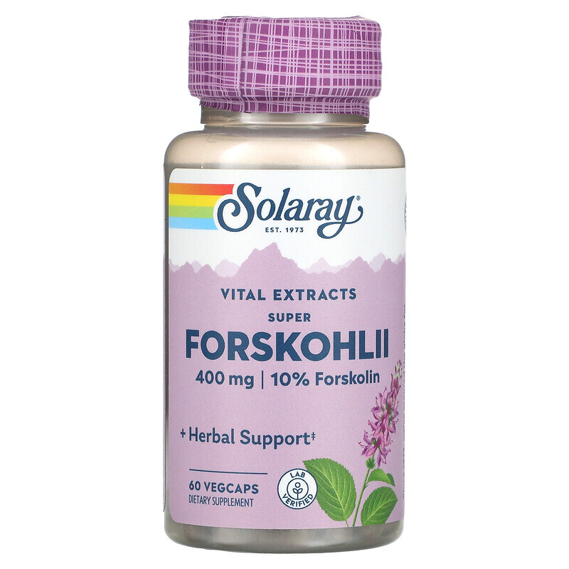 

Solaray, Ayurvedic Herbs, Super Forskohlii, 400 мг, 60 вегетарианских капсул