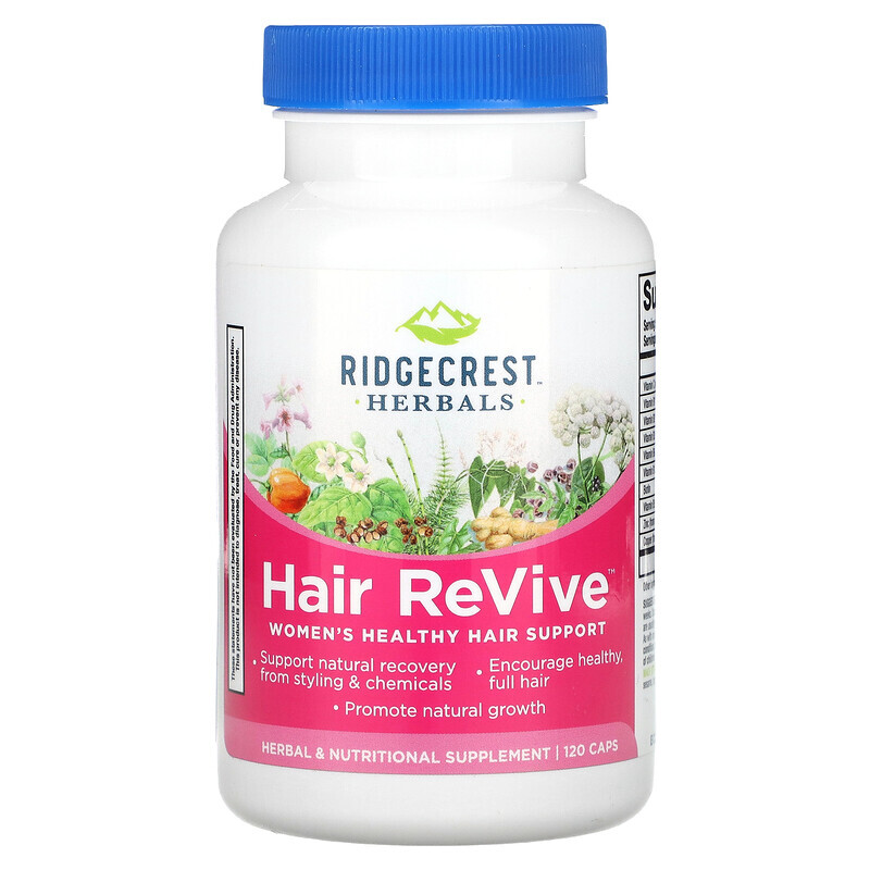 

RidgeCrest Herbals, Hair ReVive, 120 капсул