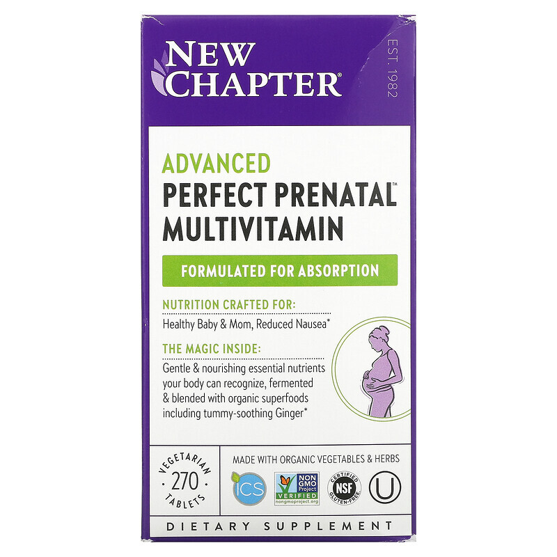 

New Chapter, Perfect Prenatal, мультивитаминный комплекс для беременных, 270 вегетарианских таблеток