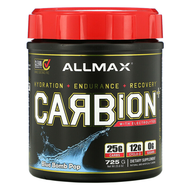 

ALLMAX, CARBion + с электролитами, Blue Bomb Pop, 25,6 унции (725 г)