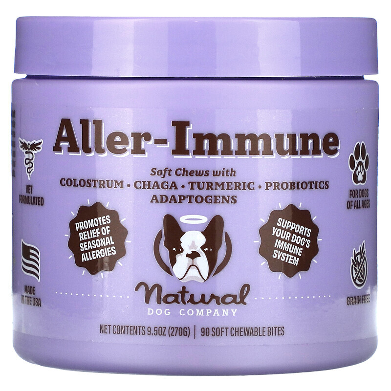 

Natural Dog Company, Aller-Immune, для всех возрастов, 90 жевательных таблеток, 270 г (9,5 унции)