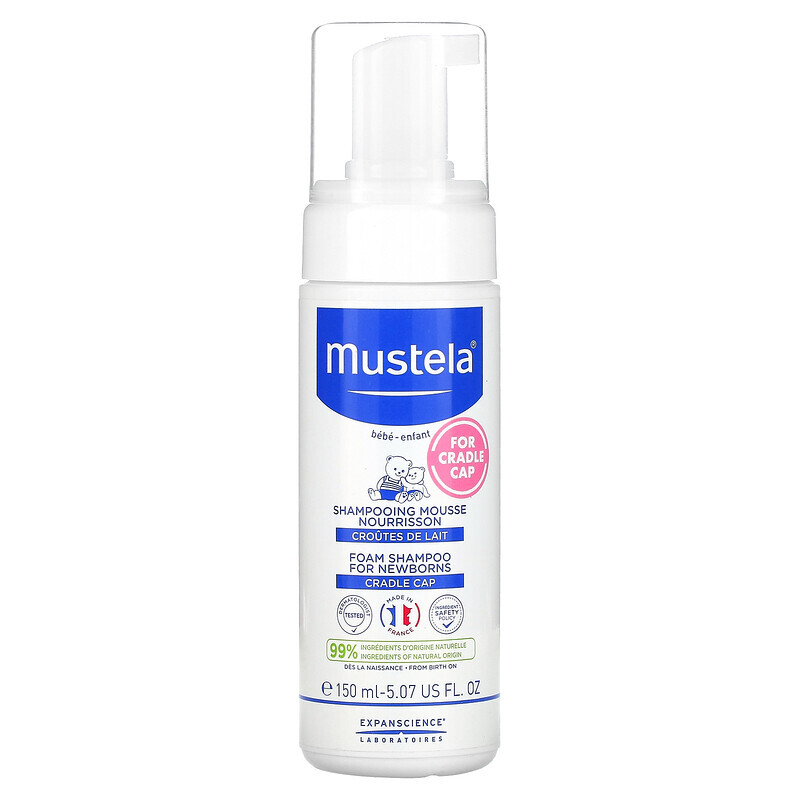 Mustela, шампунь-пенка для новорожденных, от себорейных корочек, 150 мл (5,07 жидк. унции)