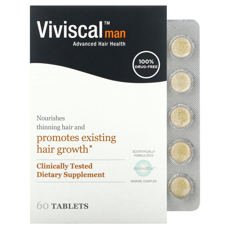 

Viviscal, Man Advanced Hair Health, 60 таблеток