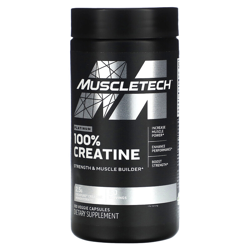 

Muscletech, Platin, 100% Kreatin, 100 pflanzliche Kapseln