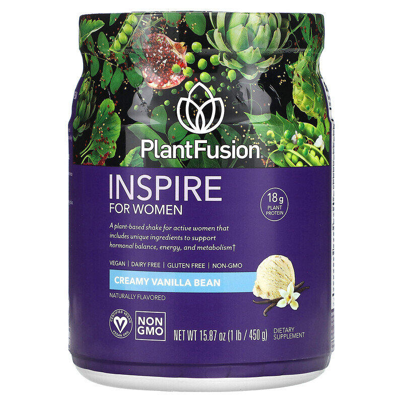 PlantFusion, Inspire for Women, сливочная ваниль, 450 г (1 фунт)