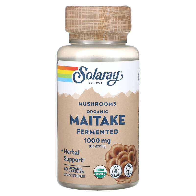 

Solaray, Organic, Fermented Maitake Mushrooms, 500 mg, 60 Organic Capsules