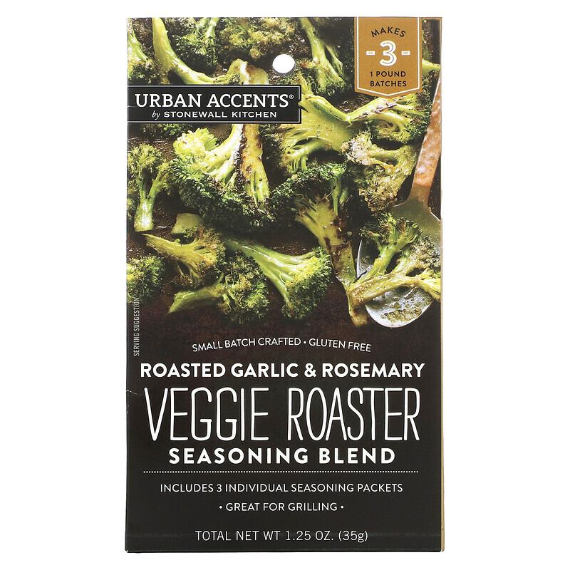 

Urban Accents, Veggie Roaster Seasoning Blend, Roasted Garlic & Rosemary, 1.25 oz (35 g)