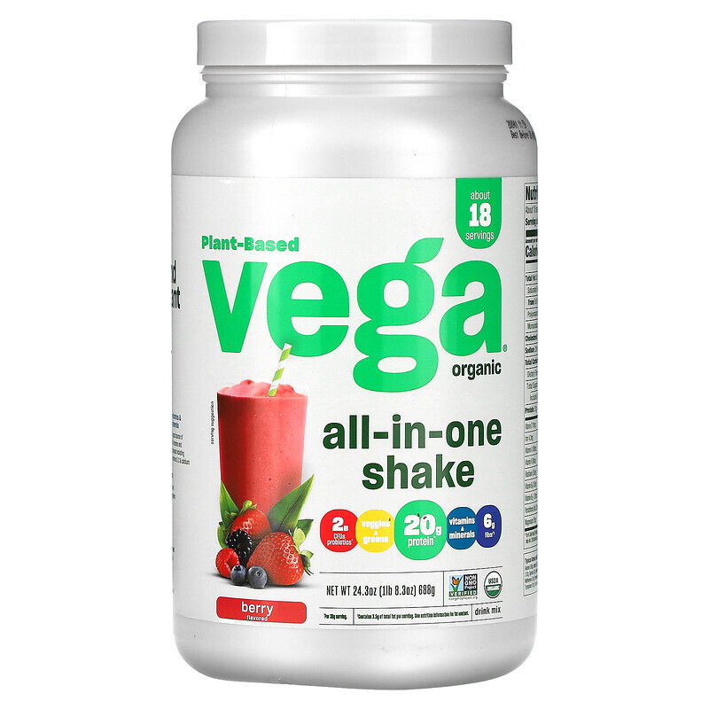 Vega, One, универсальный коктейль, с ягодным вкусом, 688 г (24,3 унции)