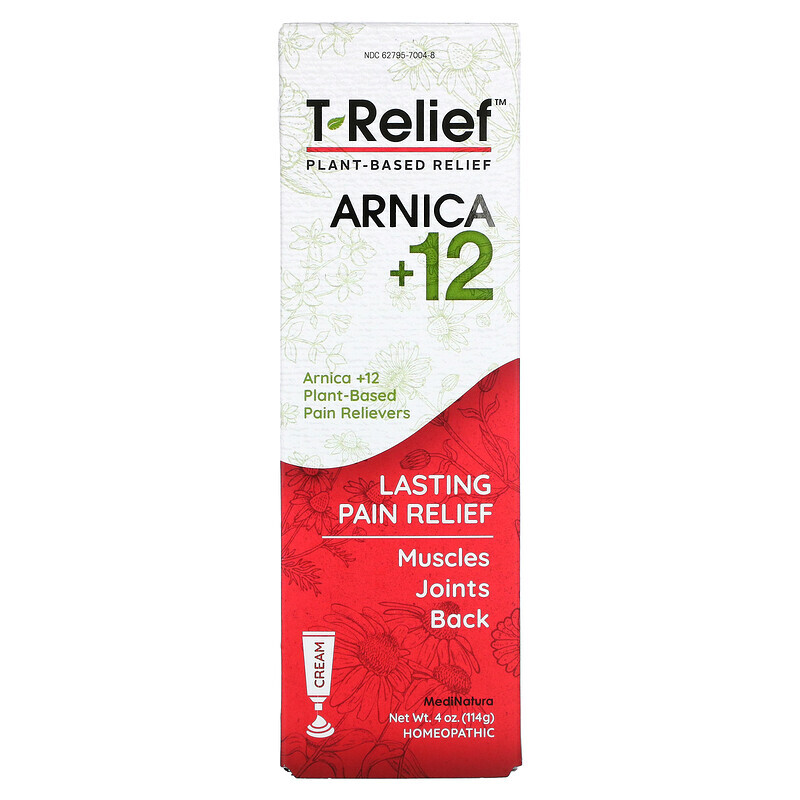 

MediNatura, T-Relief, Arnica +12, Plant-Based Relief Cream, 4 oz (114 g)