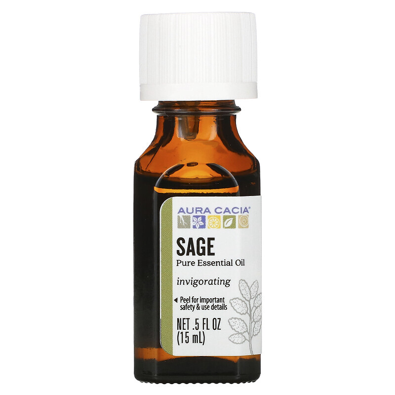 

Aura Cacia, Pure Essential Oil, Sage, 0.5 fl oz (15 ml)